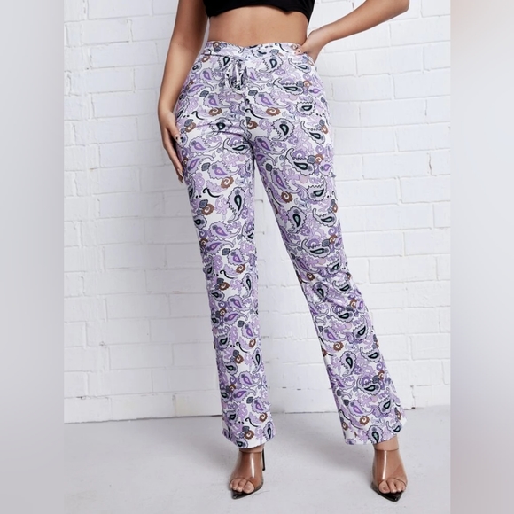 Boho Paisley Flare Leg Pants - Picture 4 of 8